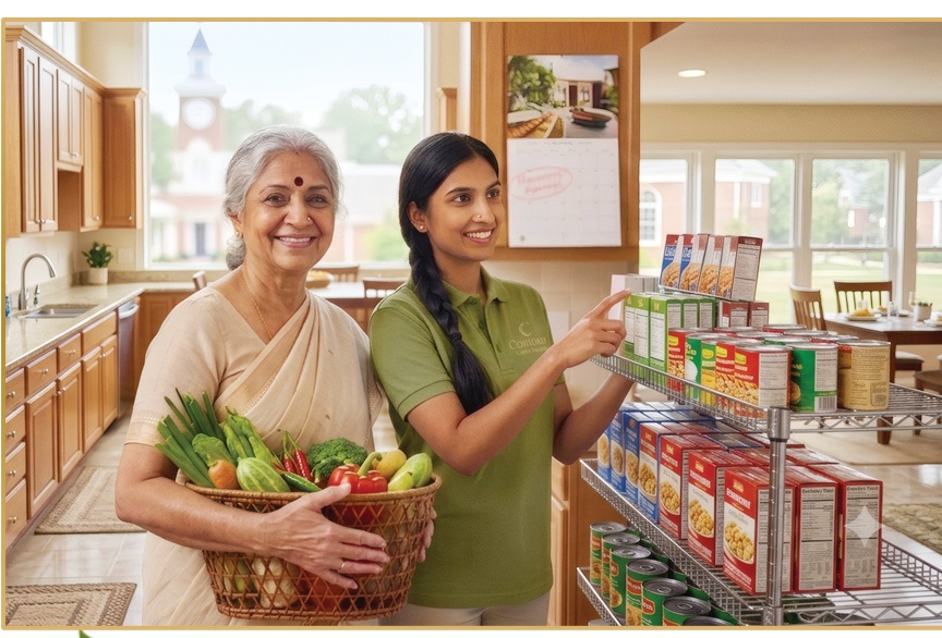 On-campus convenience store for senior daily essentials