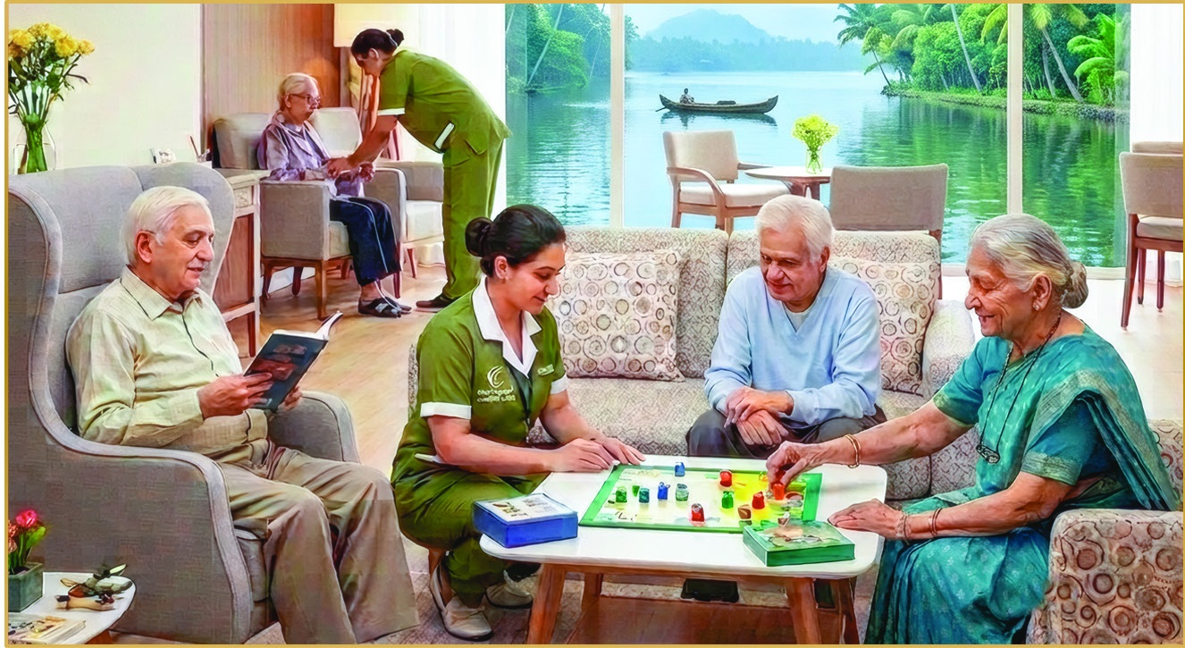 Lounge game room with board games and cards
